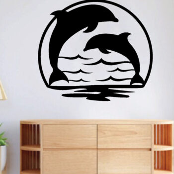 Intra απο ξύλο plywood 3mm-4mm πάχος - Dolphin Metal Wall Art,  με λέιζερ Δίασταση 40x50 cm INTRAFABR-64306303 - Image 2