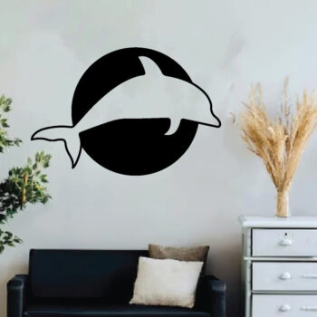 Intra απο ξύλο plywood 3mm-4mm πάχος - Dolphin Metal Wall Art,  με λέιζερ Δίασταση 40x50 cm INTRAFABR-64306613 - Image 3