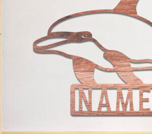 Intra απο ξύλο plywood 3mm-4mm πάχος - Dolphin Name Sin  Laser Cut Δίασταση 30x20 cm INTRAFABR-74828398