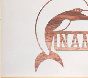 Intra απο ξύλο plywood 3mm-4mm πάχος - Dolphin Name Sin  Laser Cut Δίασταση 30x20 cm INTRAFABR-74828404