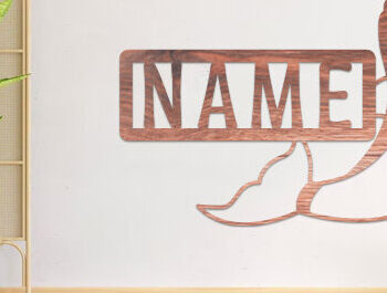 Intra απο ξύλο plywood 3mm-4mm πάχος - Dolphin Name Sin  Laser Cut Δίασταση 30x20 cm INTRAFABR-74828410 - Image 1