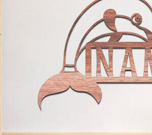 Intra απο ξύλο plywood 3mm-4mm πάχος - Dolphin Name Sin  Laser Cut Δίασταση 30x20 cm INTRAFABR-74828421