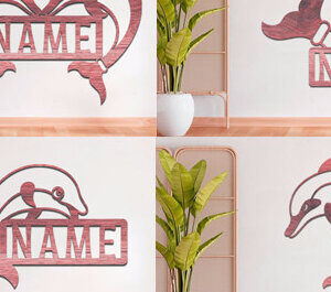 Intra απο ξύλο plywood 3mm-4mm πάχος - Πακέτο κοπής λέιζερ  Sign Name Dolphin Δίασταση 30x20 cm INTRAFABR-74990805