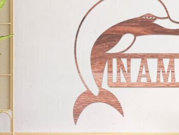 Intra απο ξύλο plywood 3mm-4mm πάχος - Πακέτο κοπής λέιζερ  Sign Name Dolphin Δίασταση 30x20 cm INTRAFABR-74990797 - Image 4