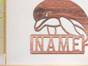 Intra απο ξύλο plywood 3mm-4mm πάχος - Dolphin Name Sin  Laser Cut Δίασταση 30x20 cm INTRAFABR-74828392 - Image 1