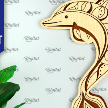 Intra απο ξύλο plywood 3mm-4mm πάχος - Στολίδι Dolphin Cut Laser Δίασταση 6x6 cm INTRAFABR-99132445 - Image 1