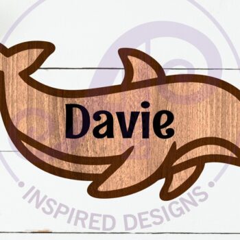 Intra απο ξύλο plywood 3mm-4mm πάχος - Δελφίνι περίγραμμα δύο επιπέδων όνομα Δίασταση 30x20 cm INTRAFABR-111250356 - Image 1