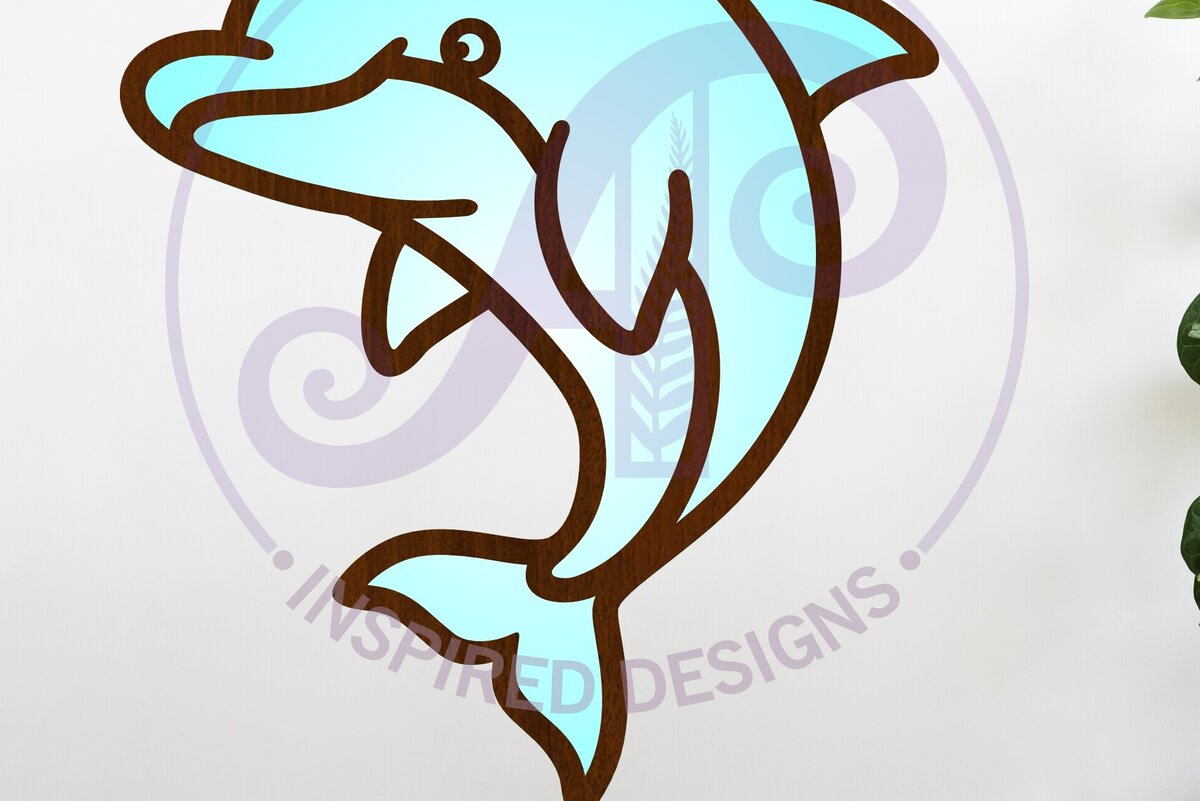 Intra απο ξύλο plywood 3mm-4mm πάχος - Dolphin Two Layer Cut out Laser Cut Wall Δίασταση 30x20 cm INTRAFABR-115336370