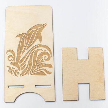 Intra απο ξύλο plywood 3mm-4mm πάχος - Τηλεφωνική βάση Dolphin with Waves Δίασταση 20x20 cm INTRAFABR-66103392 - Image 3