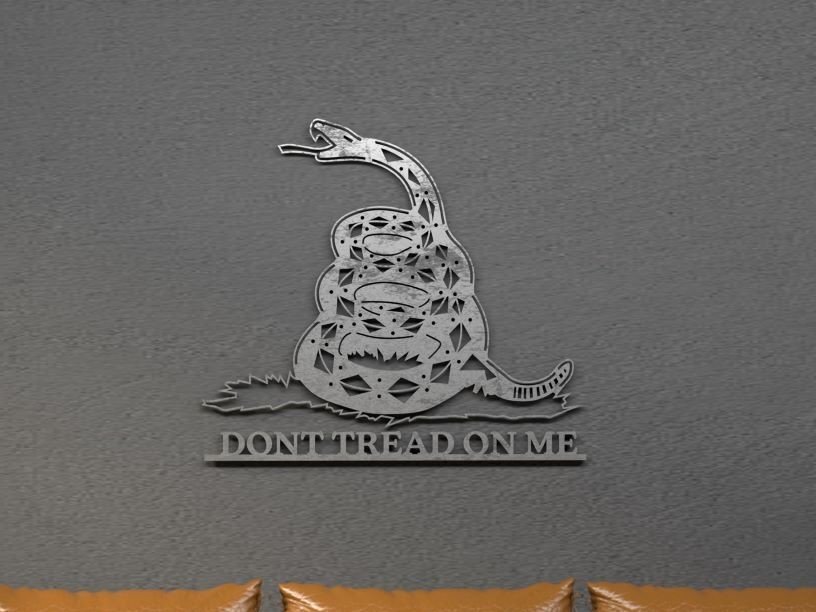 Intra απο ξύλο plywood 3mm-4mm πάχος - Don't Tread on Me - Metal Art Δίασταση 20x20 cm INTRAFABR-33813408