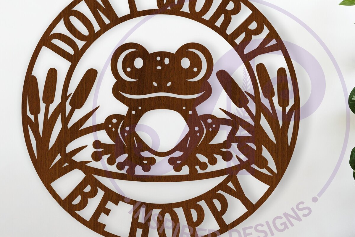 Intra απο ξύλο plywood 3mm-4mm πάχος - Μην ανησυχείτε, Be Hoppy Frog Wall Sign Δίασταση 30x20 cm INTRAFABR-119631536