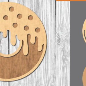 Intra απο ξύλο plywood 3mm-4mm πάχος - Διακόσμηση κοπής με λέιζερ ντόνατ  1 Δίασταση 20x20 cm INTRAFABR-109510927