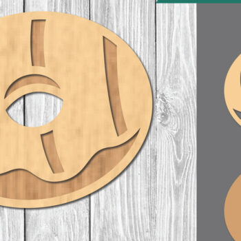 Intra απο ξύλο plywood 3mm-4mm πάχος - Διακόσμηση κοπής με λέιζερ ντόνατ  1 Δίασταση 20x20 cm INTRAFABR-109409905 - Image 1