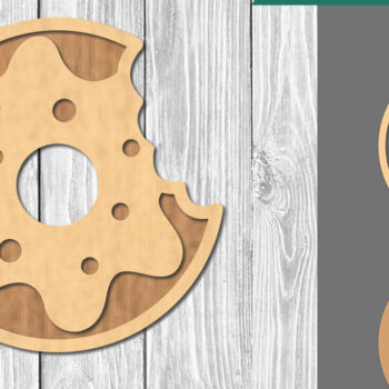 Intra απο ξύλο plywood 3mm-4mm πάχος - Διακόσμηση κοπής με λέιζερ ντόνατ  2 Δίασταση 20x20 cm INTRAFABR-109409939 - Image 1