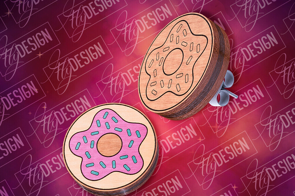 Intra απο ξύλο plywood 3mm-4mm πάχος - Σκουλαρίκια με λουκουμάκια με λέιζερ |  CNC Δίασταση 3x3 cm INTRAFABR-84103609