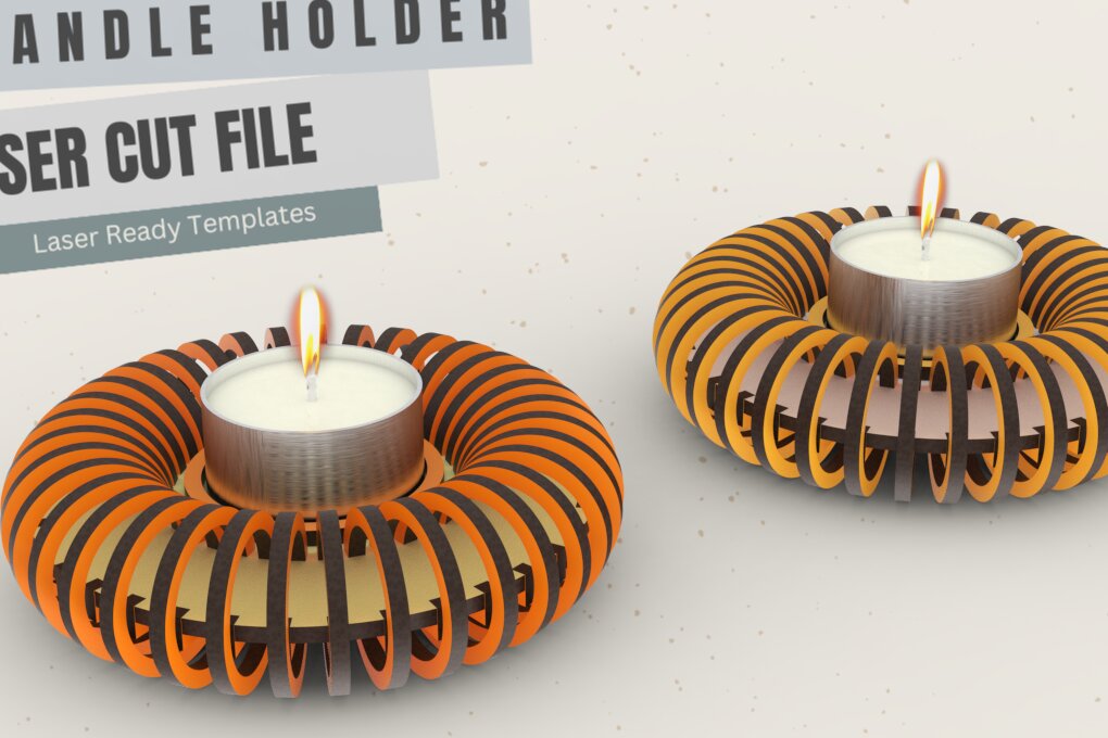 Intra απο ξύλο plywood 3mm-4mm πάχος - Ντόνατς, Κηροπήγιο, ,  Δίασταση 20x20 cm INTRAFABR-102160544