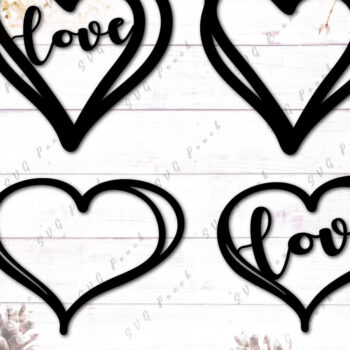 Intra απο ξύλο plywood 3mm-4mm πάχος - Doodle Heart Cut File Δίασταση 20x20 cm INTRAFABR-117721038 - Image 1