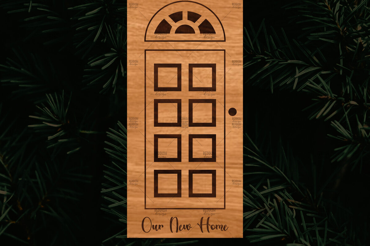 Intra απο ξύλο plywood 3mm-4mm πάχος - Χριστουγεννιάτικο στολίδι πόρτας  Δίασταση 6x6 cm INTRAFABR-109681609