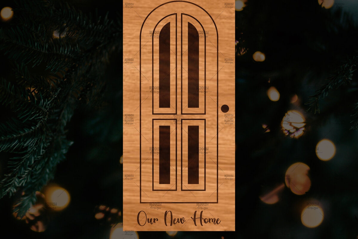 Intra απο ξύλο plywood 3mm-4mm πάχος - Χριστουγεννιάτικο στολίδι πόρτας  Δίασταση 6x6 cm INTRAFABR-109681640