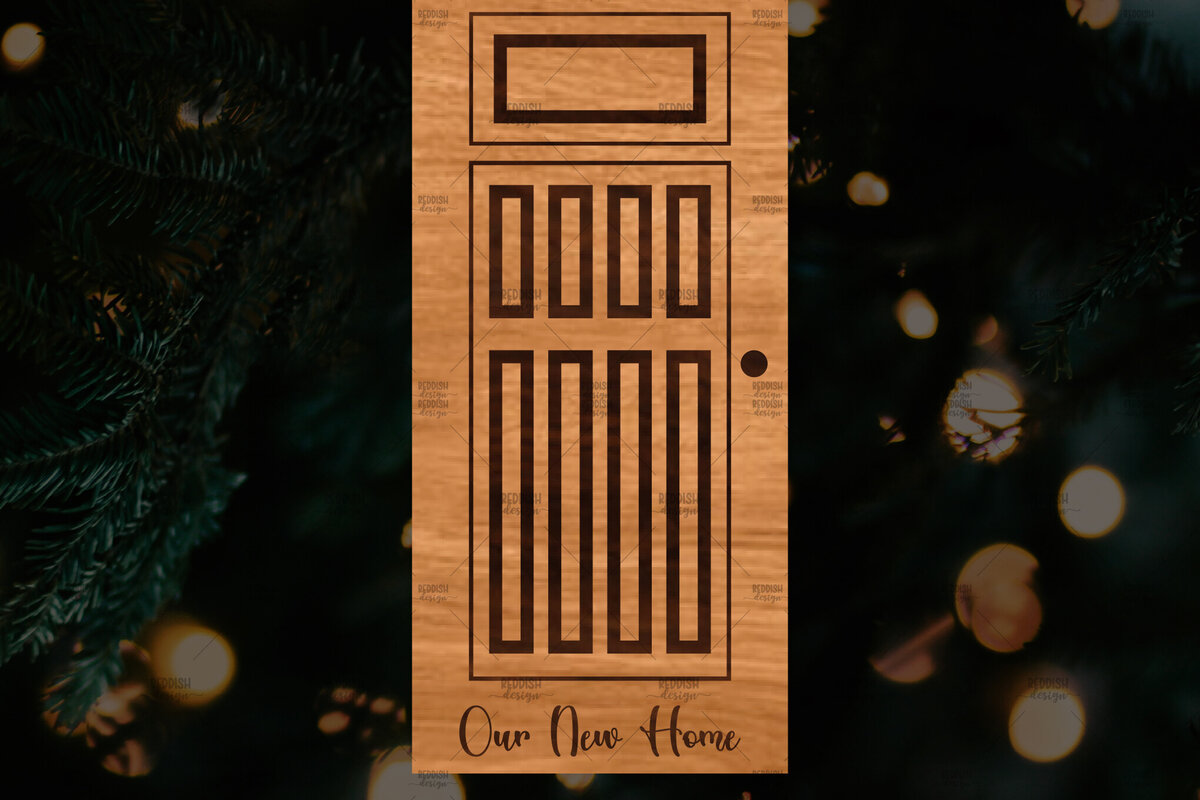 Intra απο ξύλο plywood 3mm-4mm πάχος - Χριστουγεννιάτικο στολίδι πόρτας  Δίασταση 6x6 cm INTRAFABR-109681692