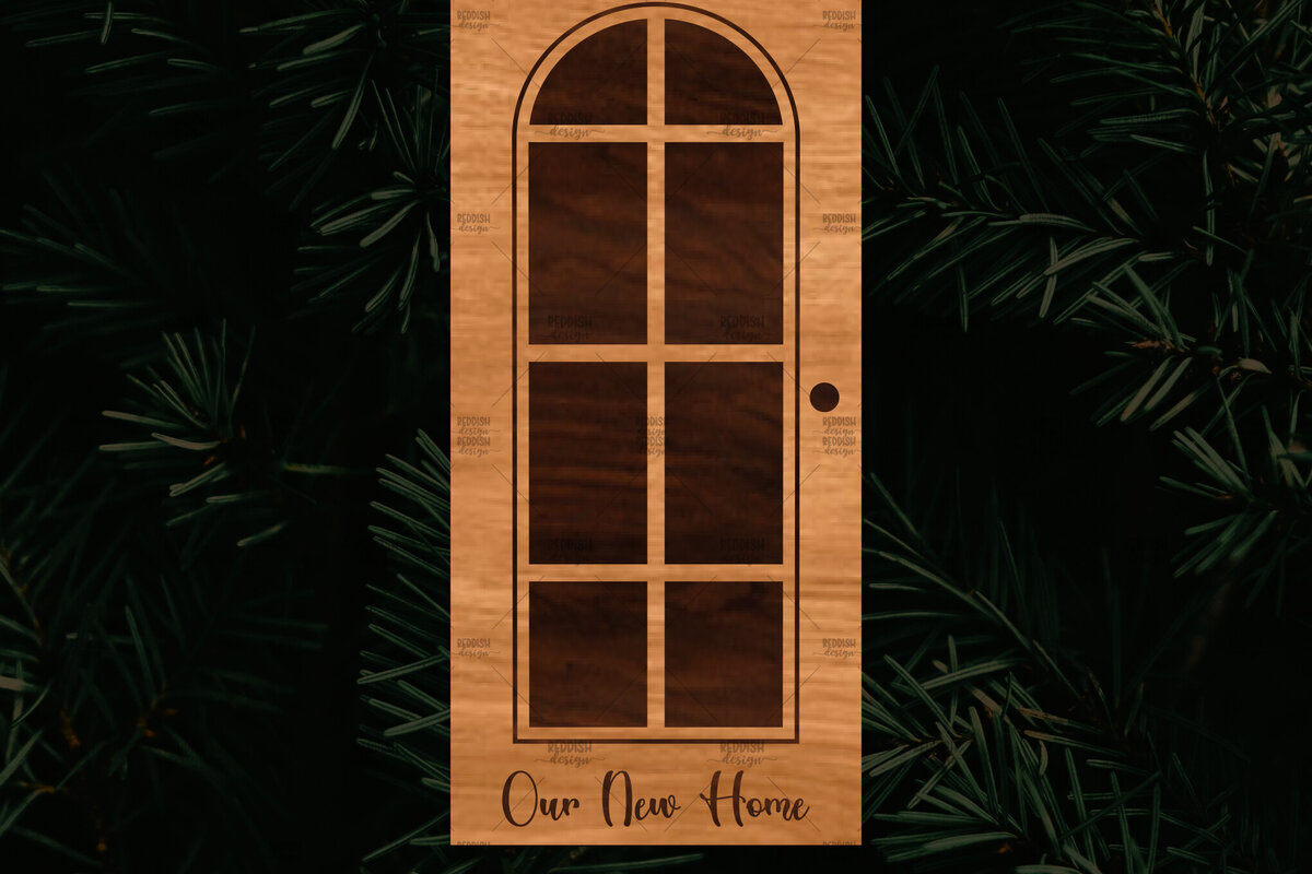 Intra απο ξύλο plywood 3mm-4mm πάχος - Χριστουγεννιάτικο στολίδι πόρτας  Δίασταση 6x6 cm INTRAFABR-109681751