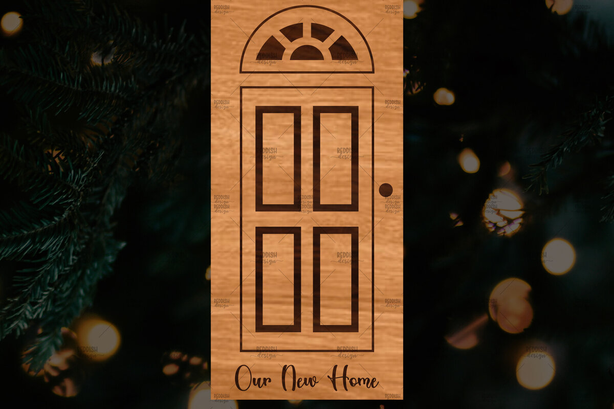 Intra απο ξύλο plywood 3mm-4mm πάχος - Χριστουγεννιάτικο στολίδι πόρτας  Δίασταση 6x6 cm INTRAFABR-109681580