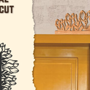 Intra απο ξύλο plywood 3mm-4mm πάχος - Γωνιακή πόρτας Floral Lasercut Δίασταση 20x20 cm INTRAFABR-123513048