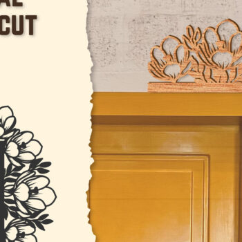 Intra απο ξύλο plywood 3mm-4mm πάχος - Γωνιακή πόρτας Floral Lasercut Δίασταση 20x20 cm INTRAFABR-123513052 - Image 1