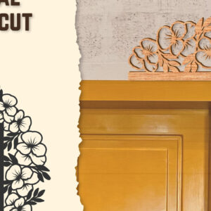 Intra απο ξύλο plywood 3mm-4mm πάχος - Γωνιακή πόρτας Floral Lasercut Δίασταση 20x20 cm INTRAFABR-123513057