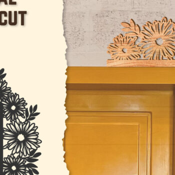 Intra απο ξύλο plywood 3mm-4mm πάχος - Γωνιακή πόρτας Floral Lasercut Δίασταση 20x20 cm INTRAFABR-123513060 - Image 1