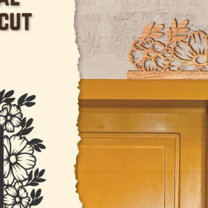 Intra απο ξύλο plywood 3mm-4mm πάχος - Γωνιακή πόρτας Floral Lasercut Δίασταση 20x20 cm INTRAFABR-123513066