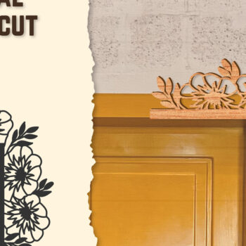 Intra απο ξύλο plywood 3mm-4mm πάχος - Γωνιακή πόρτας Floral Lasercut Δίασταση 20x20 cm INTRAFABR-123513016 - Image 1