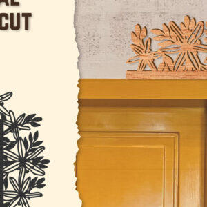 Intra απο ξύλο plywood 3mm-4mm πάχος - Γωνιακή πόρτας Floral Lasercut Δίασταση 20x20 cm INTRAFABR-123513025