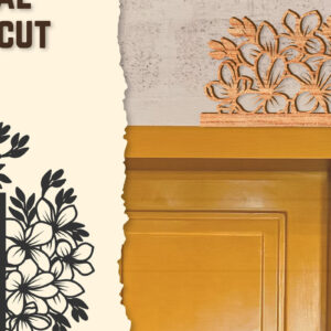 Intra απο ξύλο plywood 3mm-4mm πάχος - Γωνιακή πόρτας Floral Lasercut Δίασταση 20x20 cm INTRAFABR-123513028