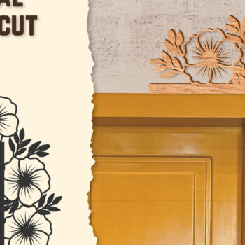 Intra απο ξύλο plywood 3mm-4mm πάχος - Γωνιακή πόρτας Floral Lasercut Δίασταση 20x20 cm INTRAFABR-123513032 - Image 1