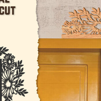 Intra απο ξύλο plywood 3mm-4mm πάχος - Γωνιακή πόρτας Floral Lasercut Δίασταση 20x20 cm INTRAFABR-123512590 - Image 1