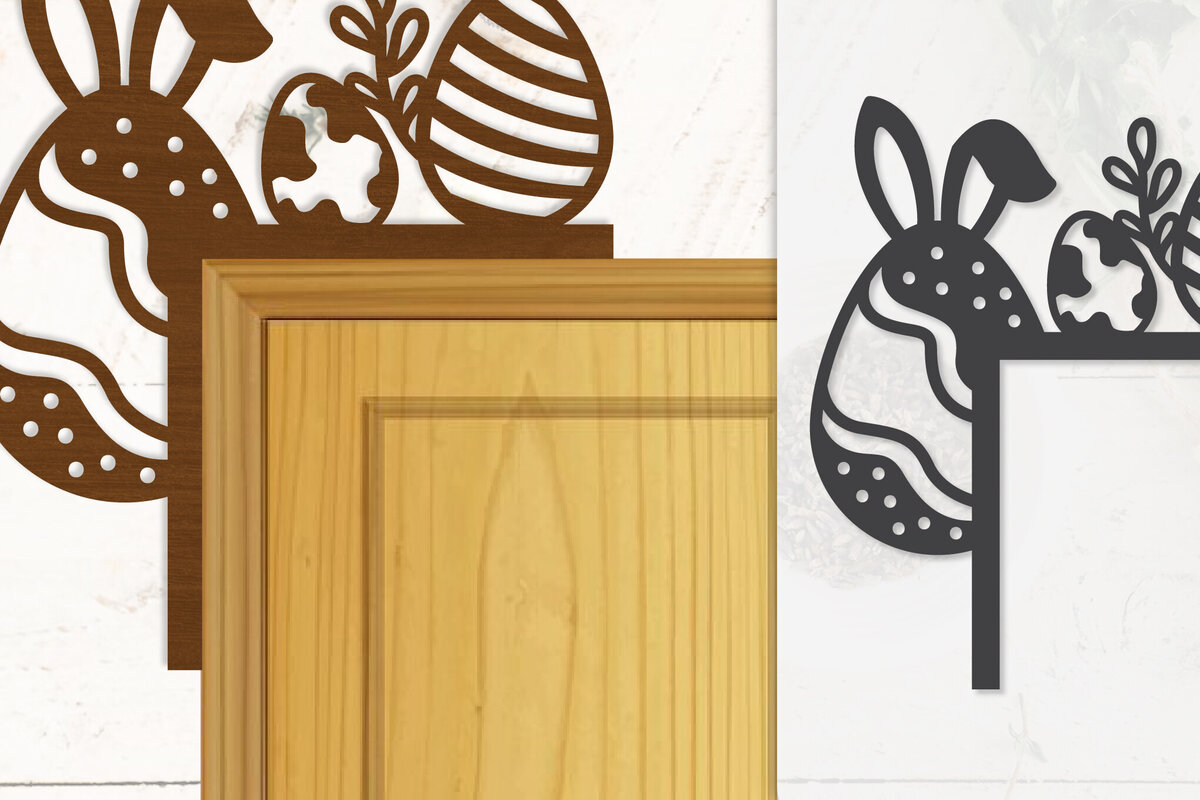 Intra απο ξύλο plywood 3mm-4mm πάχος - Γωνία πόρτας Καλό Πασχαλινό Αυγό Lasercut Δίασταση 20x20 cm INTRAFABR-116013640