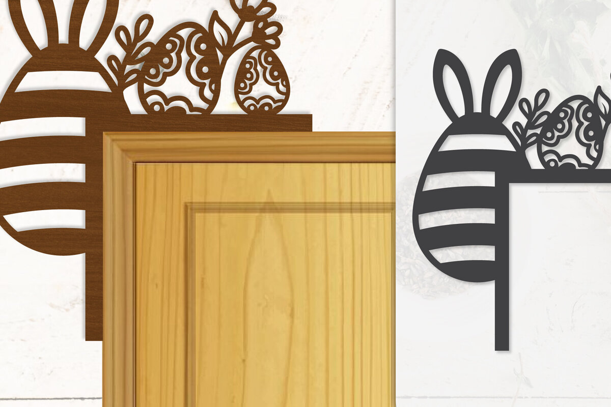 Intra απο ξύλο plywood 3mm-4mm πάχος - Γωνία πόρτας Καλό Πασχαλινό Αυγό Lasercut Δίασταση 20x20 cm INTRAFABR-116013623