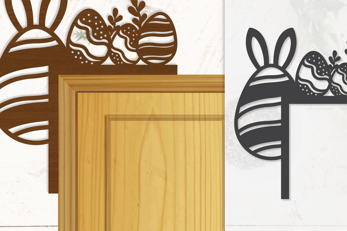 Intra απο ξύλο plywood 3mm-4mm πάχος - Γωνία πόρτας Καλό Πασχαλινό Αυγό Lasercut Δίασταση 20x20 cm INTRAFABR-116013630