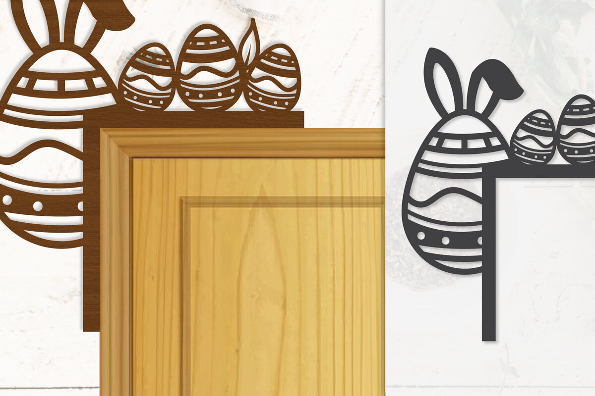 Intra απο ξύλο plywood 3mm-4mm πάχος - Γωνία πόρτας Καλό Πασχαλινό Αυγό Lasercut Δίασταση 20x20 cm INTRAFABR-116013608