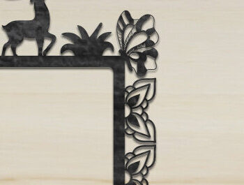 Intra απο ξύλο plywood 3mm-4mm πάχος - Γωνιακή πόρτα  Cut Laser Δίασταση 40x50 cm INTRAFABR-69865378 - Image 2