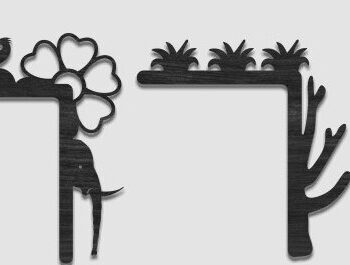 Intra απο ξύλο plywood 3mm-4mm πάχος - Γωνιακή πόρτα  Cut Laser Δίασταση 40x50 cm INTRAFABR-69865429 - Image 1