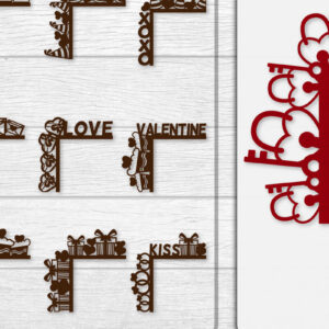 Intra απο ξύλο plywood 3mm-4mm πάχος - Γωνιακό Πορτάκι Valentine Lasercut BUNDLE 12 Δίασταση 20x20 cm INTRAFABR-114810593