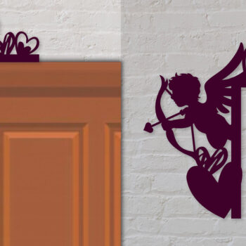 Intra απο ξύλο plywood 3mm-4mm πάχος - Γωνιακή πόρτα του Αγίου Βαλεντίνου Δίασταση 30x20 cm INTRAFABR-89057245 - Image 1