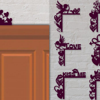 Intra απο ξύλο plywood 3mm-4mm πάχος - Πορτάκι Γωνιακό για Αγίου Βαλεντίνου Δίασταση 30x20 cm INTRAFABR-89057437 - Image 1