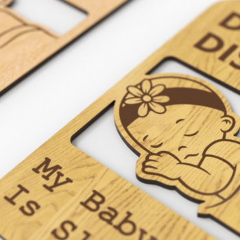 Intra απο ξύλο plywood 3mm-4mm πάχος - Κρεμάστρα πόρτας, Baby, Laser Cut, Paper Cut Δίασταση 20x20 cm INTRAFABR-81115592 - Image 1