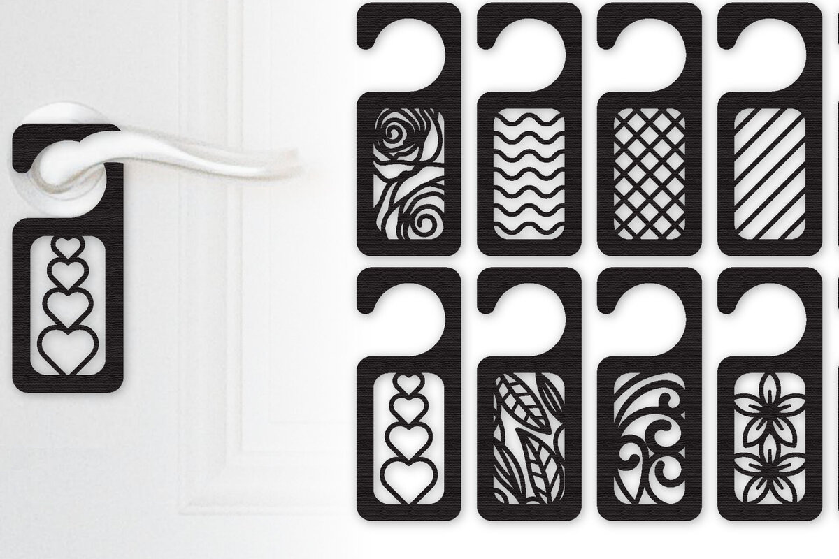 Intra απο ξύλο plywood 3mm-4mm πάχος - Κρεμάστρα πόρτας Laser Cut - Πόμολα πόρτας Δίασταση 30x20 cm INTRAFABR-112226145