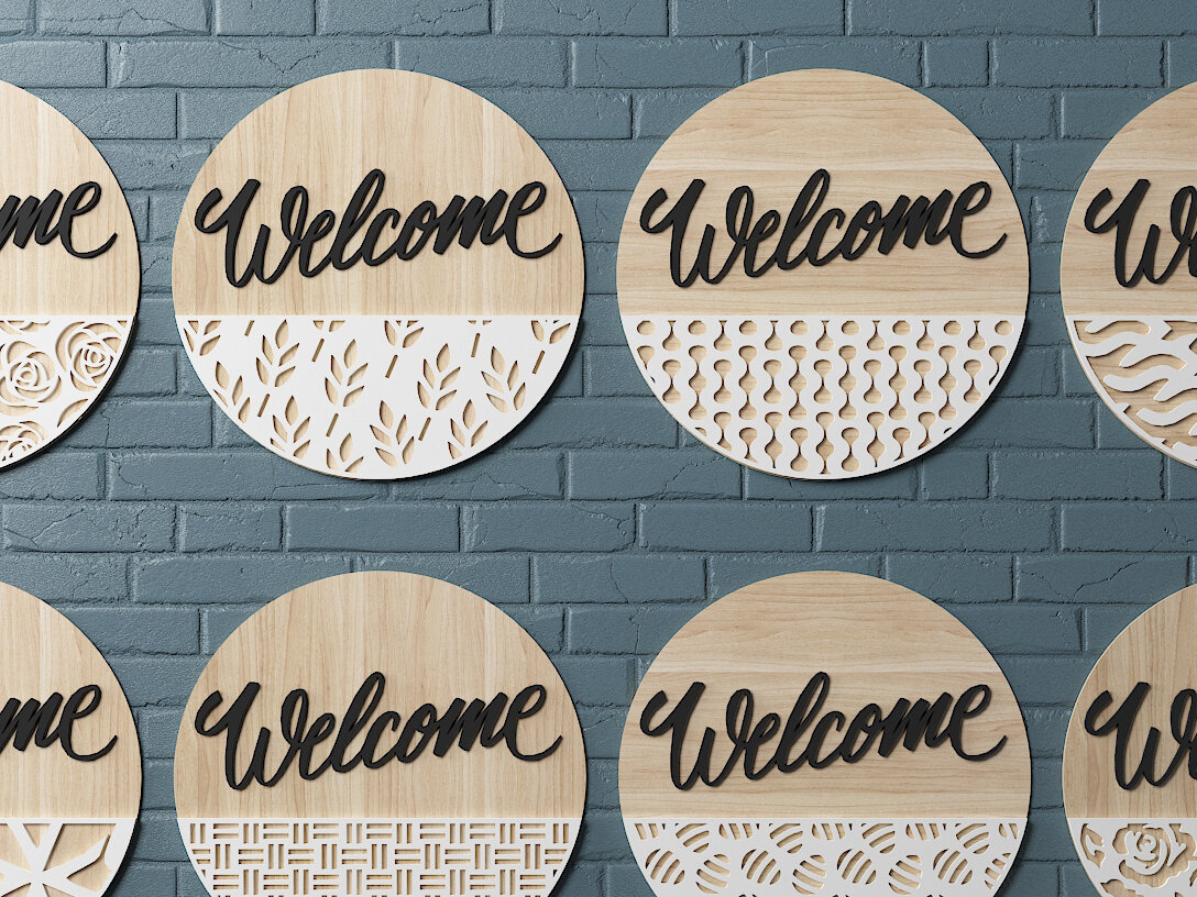 Intra απο ξύλο plywood 3mm-4mm πάχος - Κρεμάστρα πόρτας  Bundle /  με λέιζερ Δίασταση 30x20 cm INTRAFABR-42344369