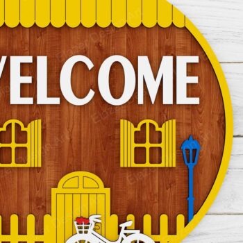 Intra απο ξύλο plywood 3mm-4mm πάχος - Door Hanger Welcome Files Cut Laser Δίασταση 300x300 cm INTRAFABR-72391944 - Image 1