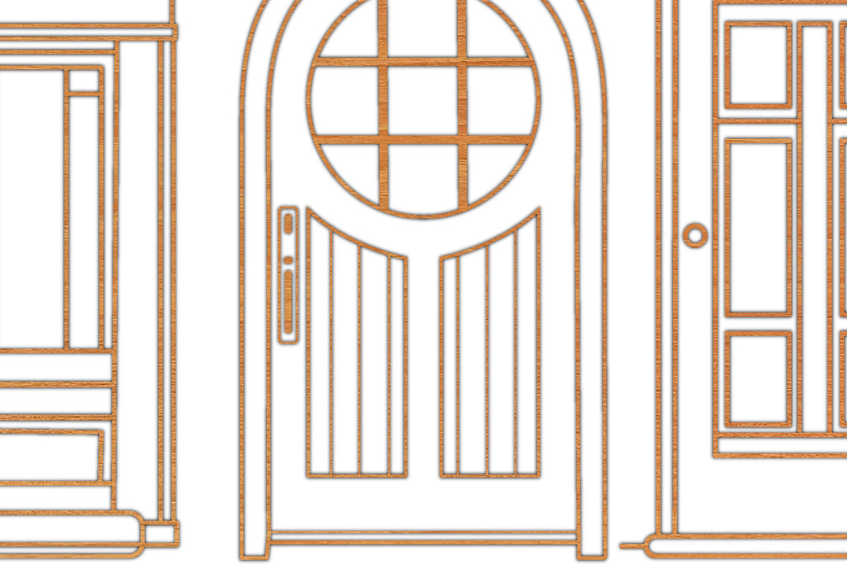 Intra απο ξύλο plywood 3mm-4mm πάχος - Δέσμη  Cut Laser Door Δίασταση 30x20 cm INTRAFABR-62549156